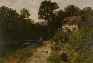 Paesaggio con cottage e figure da George Vicat Cole
